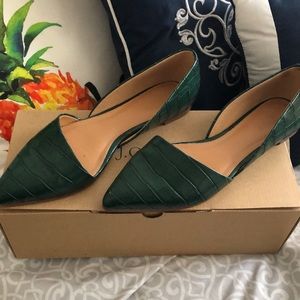 Jcrew Zoe crocodile embossed D’ORSAY flats size 9